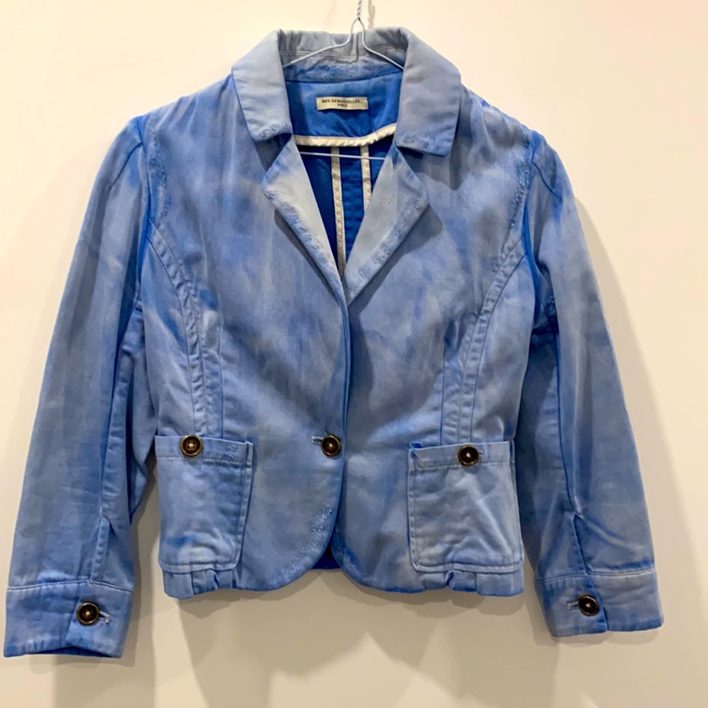 Cotton jacket with distressed edges